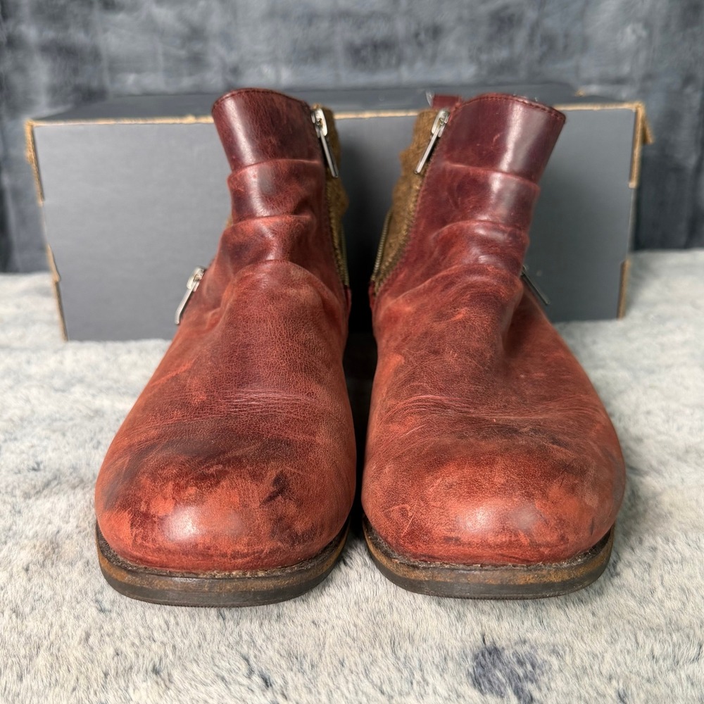 Caterpillar Kiley Sedona Tweed Boots Womens 9 Red Brown Leather Ankle P309713 - Picture 3 of 8